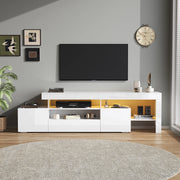 Mobile TV; 192x37x53 cm; con LED; finitura lucida; bianco