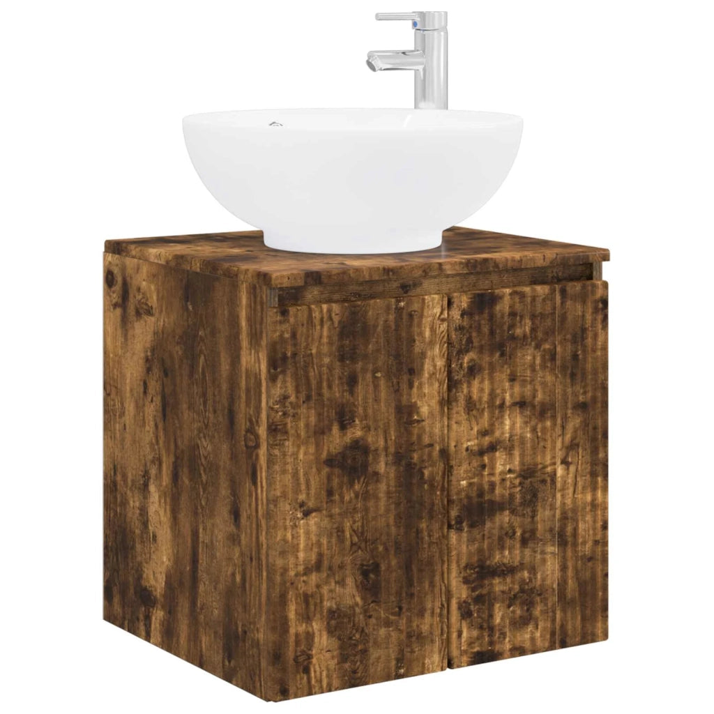Set di Armadi da Bagno 4 pz Rovere Fumo Legno ingegnerizzato 3406507