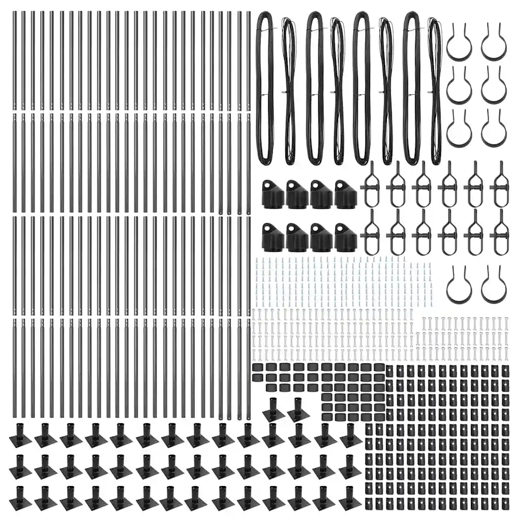Palo della recinzione 52 pcs Grigio 3,2 x 3,2 x 50 cm