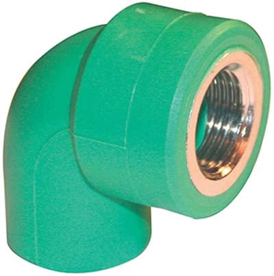 GOMITO PPR A SALDARE 90  ° FILETTO FEMMINA - VERDE/OTTONE MM 20X1/2F- 10 pezzi