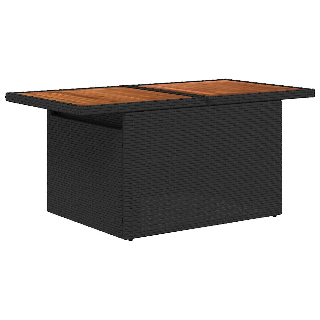 Set Divano da Giardino con archiviazione 6 pcs Nero Poly Rattan 3358686