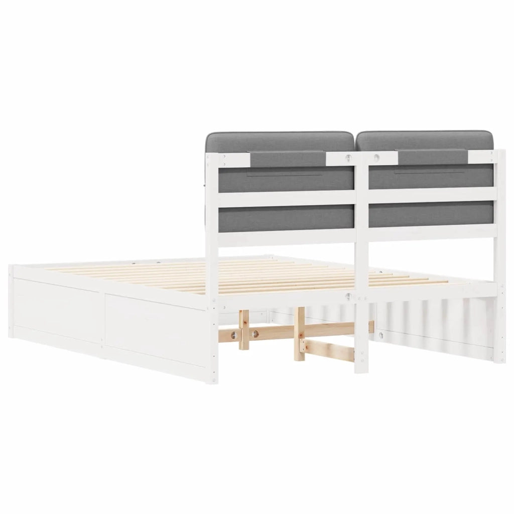 Letto con Testiera Rivestita Grigio chiaro 160 x 200 cm