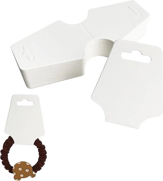 Display per Carte da Viso - Collana Bracciale Orecchini Cinturini - 100 pezzi (Bianco)
