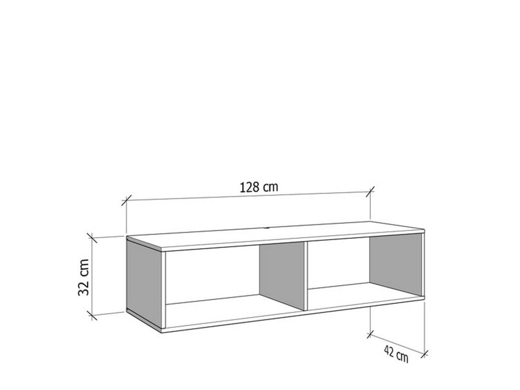 Vetto, Mobile Porta tv un Ripiano, 128x42x32h cm Nero