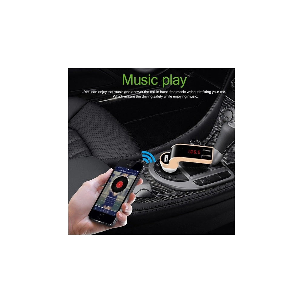 Trade Shop - Vivavoce Mod.590 Trasmettitore Bluetooth Mp3 Usb Sd Fm Auto Telecomando Display -