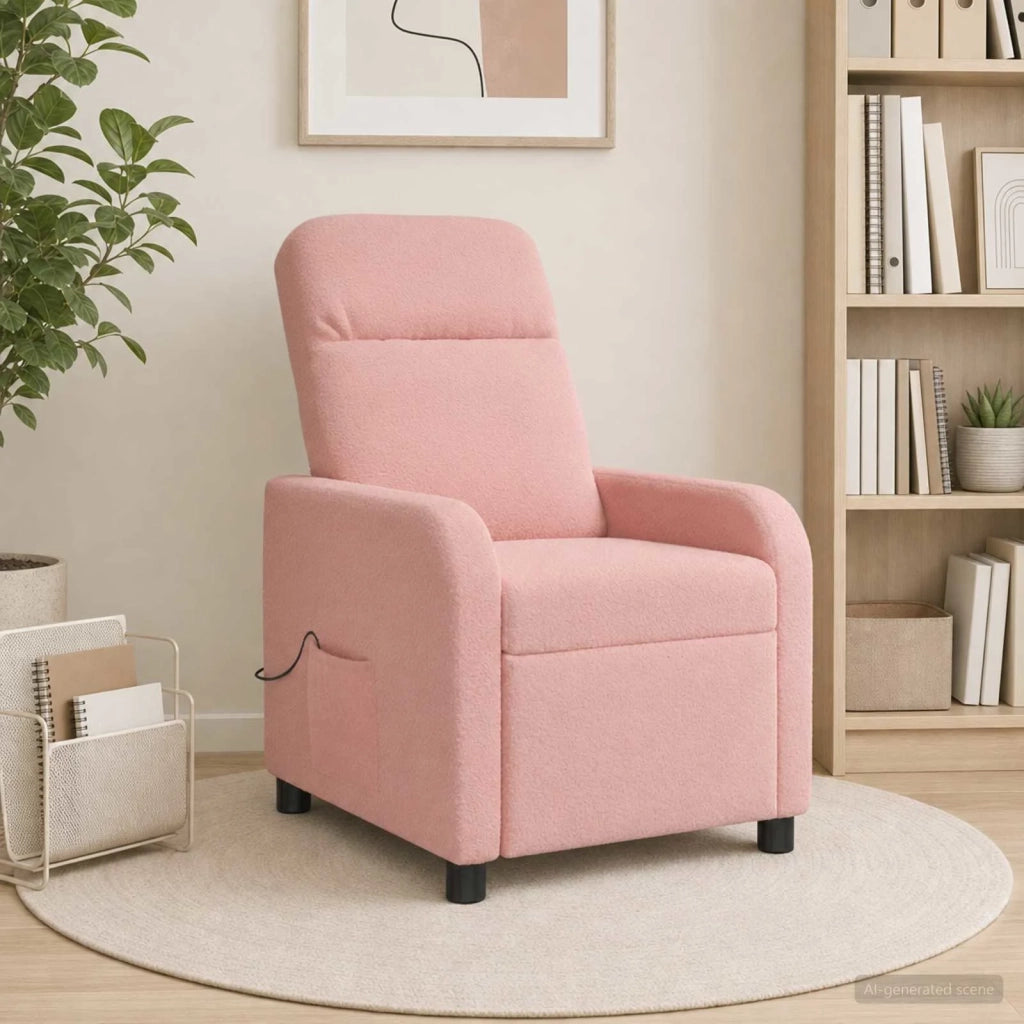 Poltrona Massaggiante Rosa Bouclé 42034953