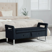 Pouf Contenitore Velluto con Braccioli ¨C MINIMAL ¨C Nero