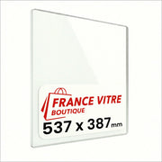 537 x 387 x 4 mm - Vetro per stufa a legna - vetro camino di ricambio - vetro per caminetto resistente al fuoco - France Vitre