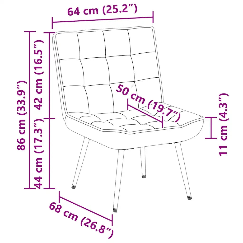 Sedia Relax 64x74x84 cm Grigio Scuro in Velluto 4012318