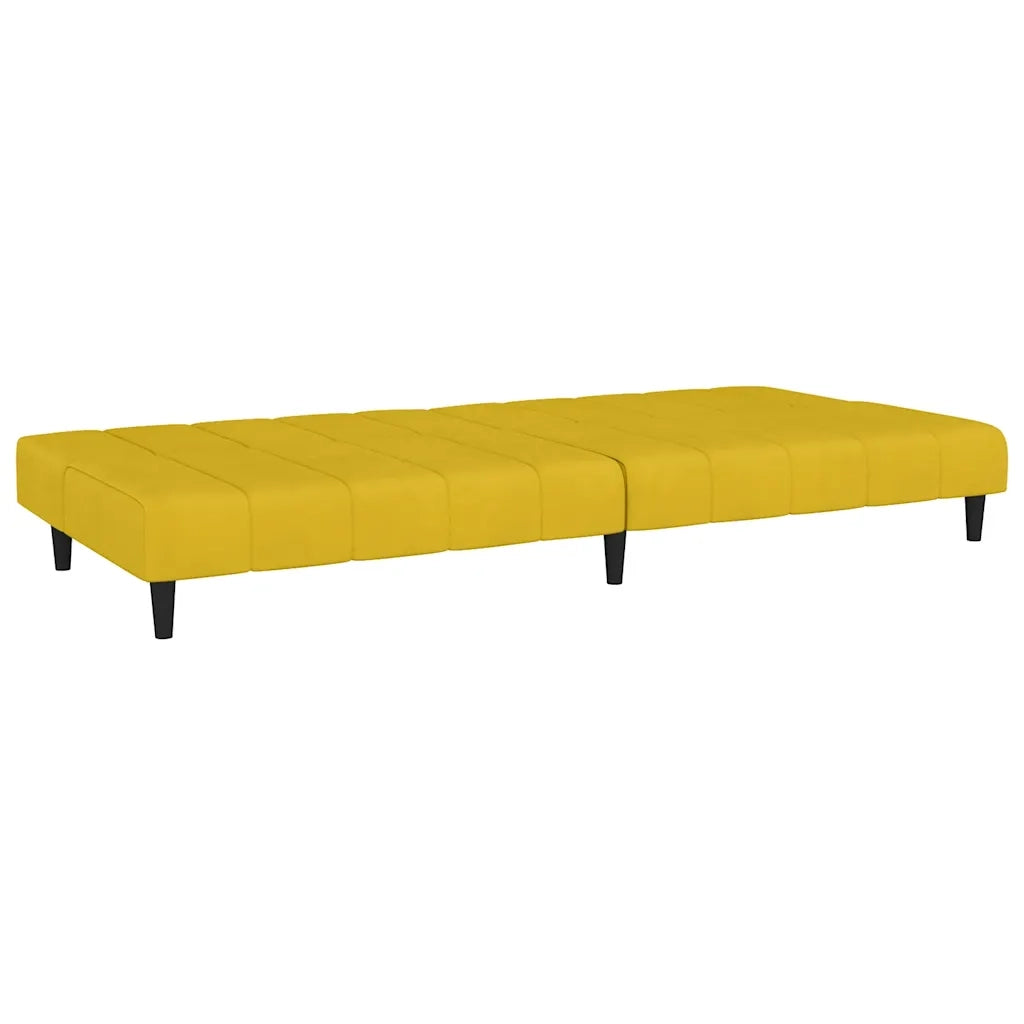 Divano letto | Sof¨¤ letto | Letto singolo a 2 Posti Giallo in Velluto