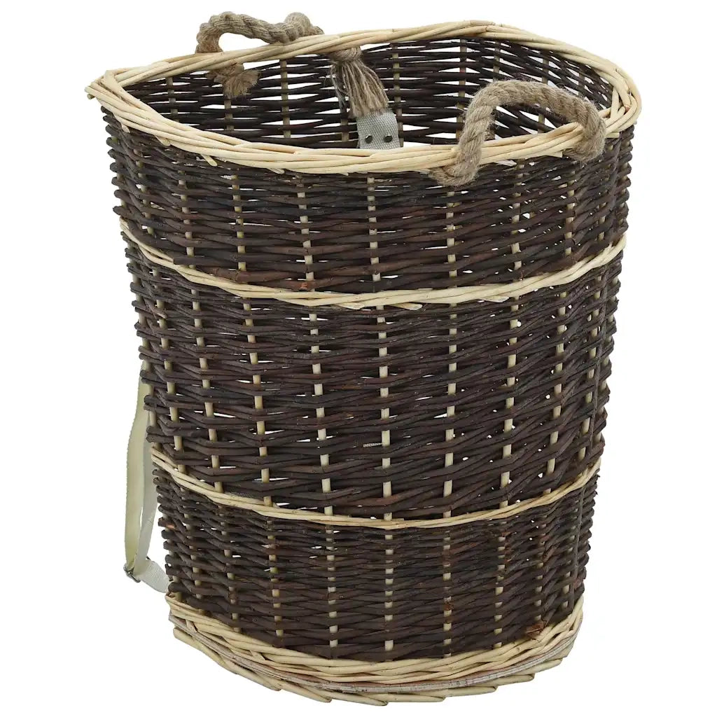 Cesta per Legna con Spallacci 44,5x37x50cm Salice Naturale 286973