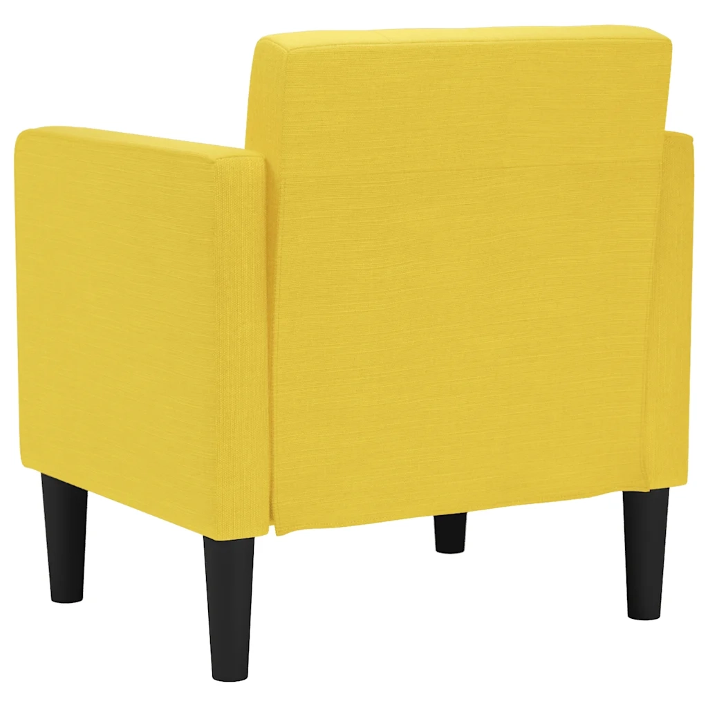Divano Poltrona | Sedia con Braccioli Giallo Chiaro 53 cm in Tessuto