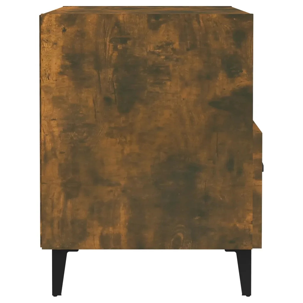 Comodini 2 pz-Set di 2 Tavolino da notte Rovere Fumo in Legno Multistrato 966606