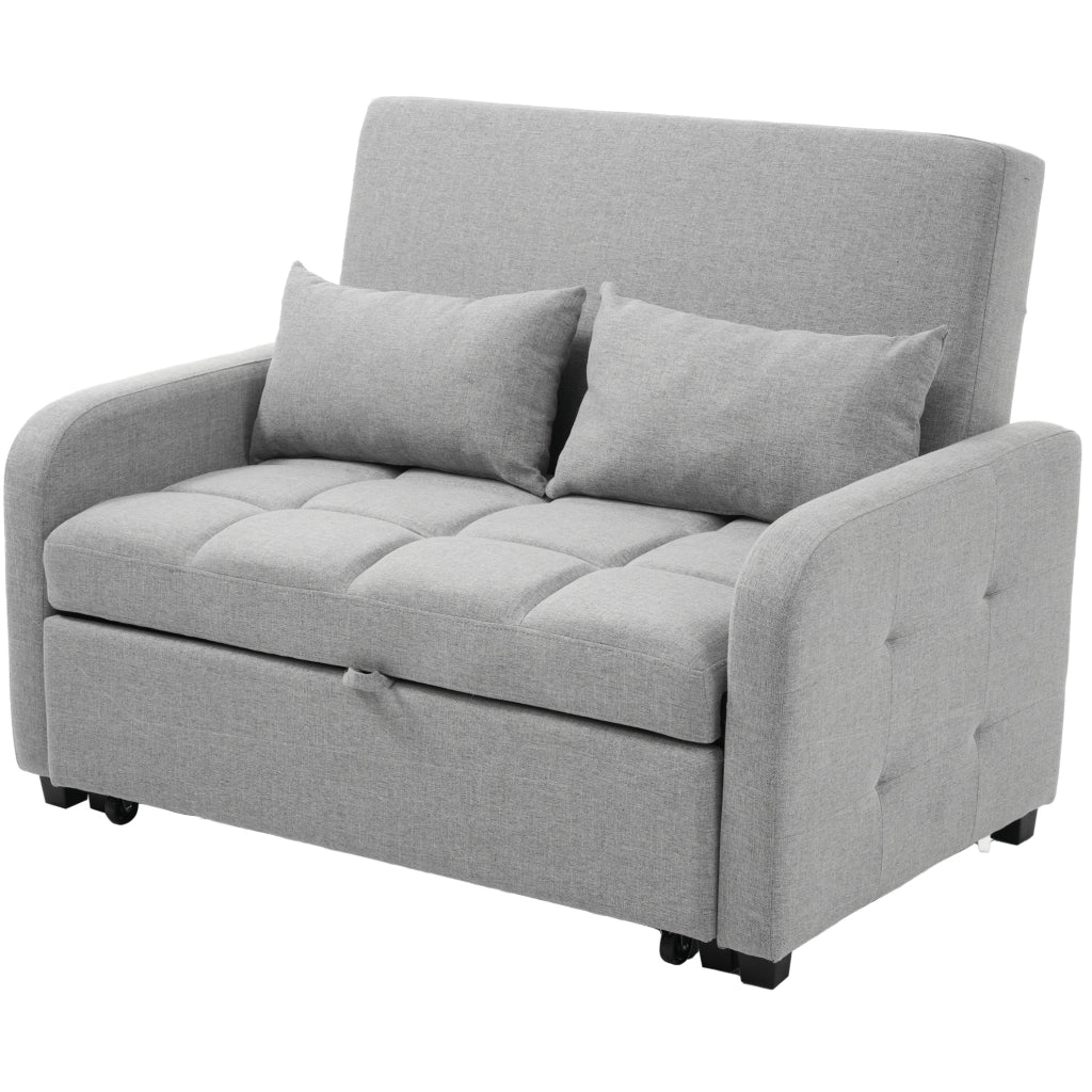 Divano letto estraibile 110x180 cm con schienale regolabile a 3 posizioni grigio antico