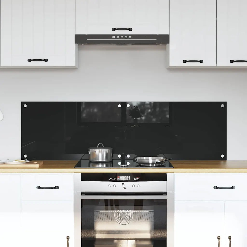 Schienale da cucina 2 pz Nero 70 x 40 cm vetro temperato CFW5431517