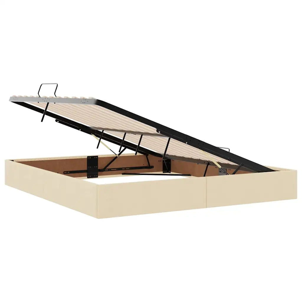 Letto con contenitore e LED Crema 160 x 200 cm Poliestere