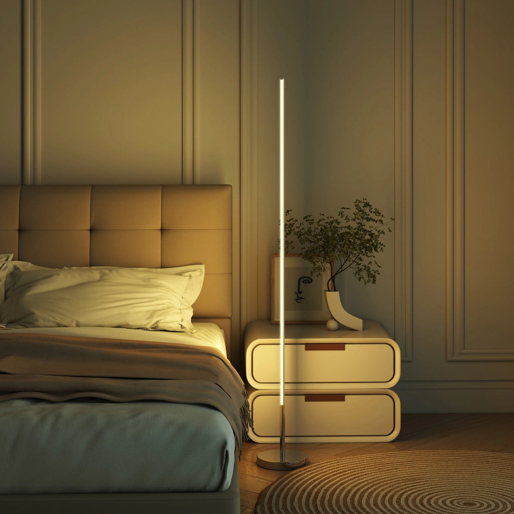 Lampada da Terra Moderna ¨C Minimal ¨C Grigio Argento