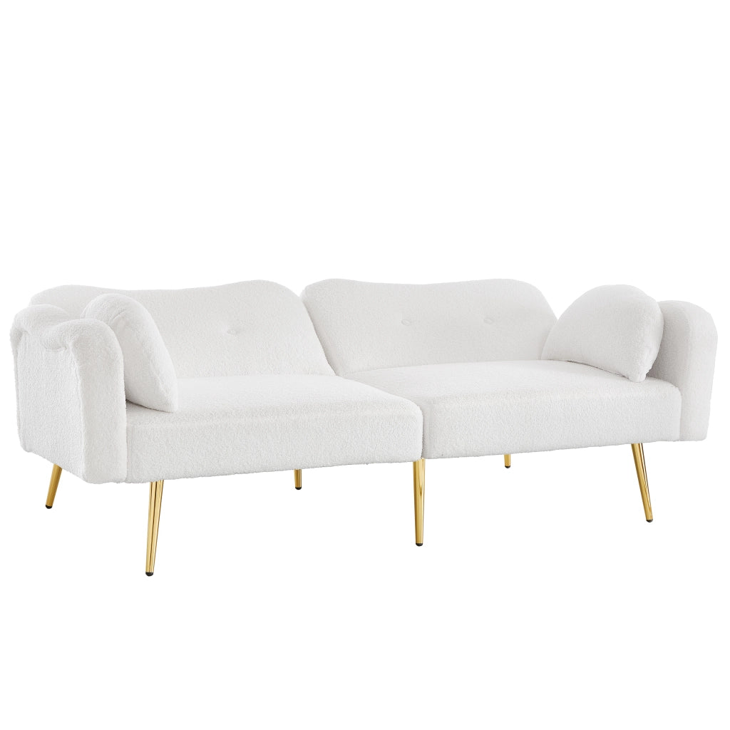 Divano letto 2 posti - Zephmum- Schienale regolabile, gambe dorate, multifunzionale