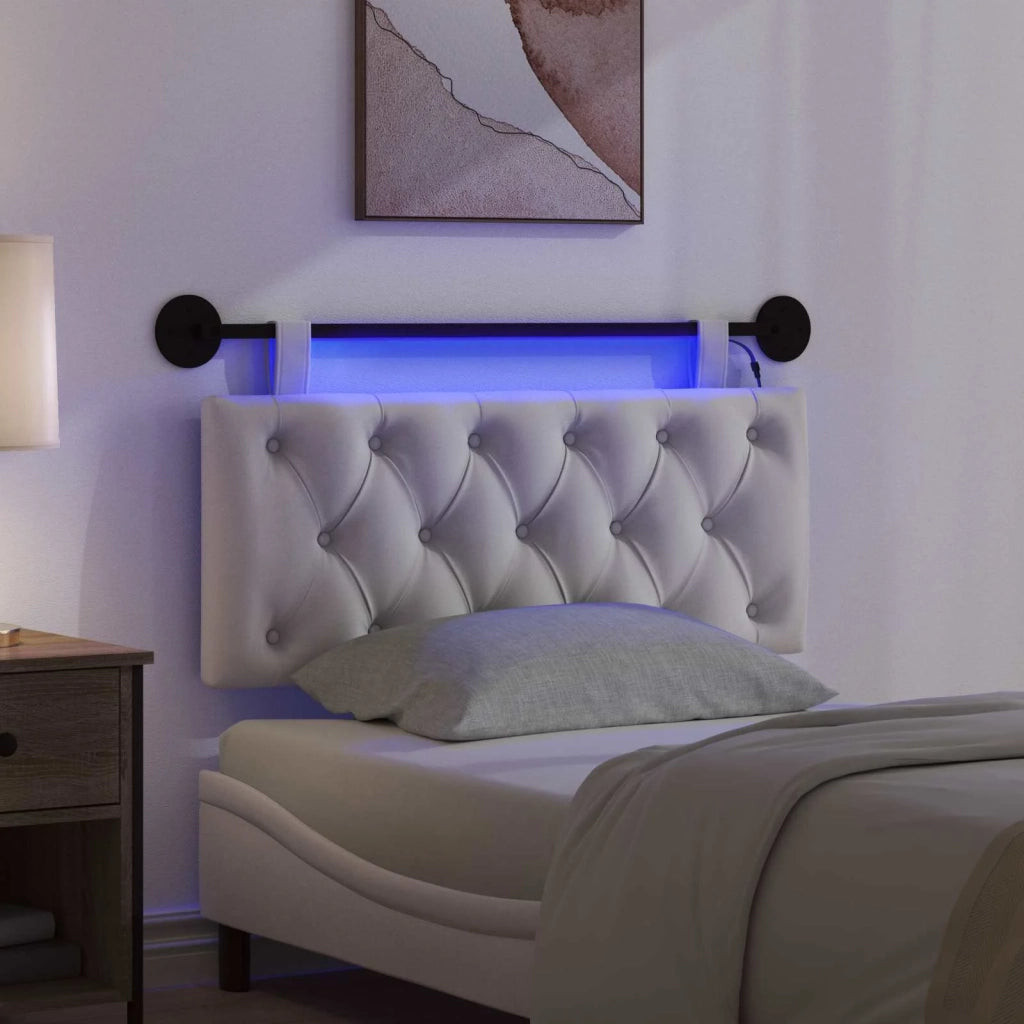 Testiera | Testata sospesa Con luce LED Crema Velluto