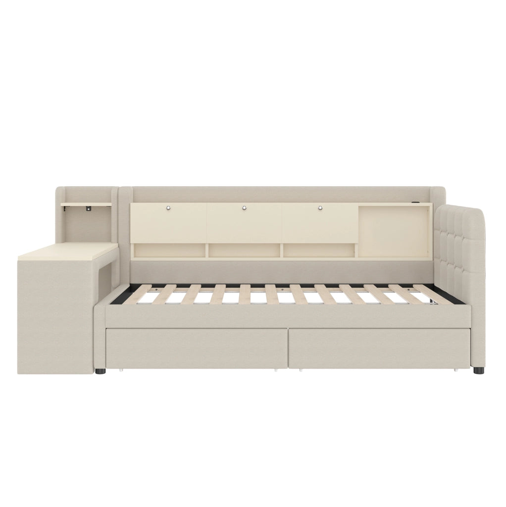 Letto 90x200 cm con scrivania; 2 cassetti e USB con Type-C