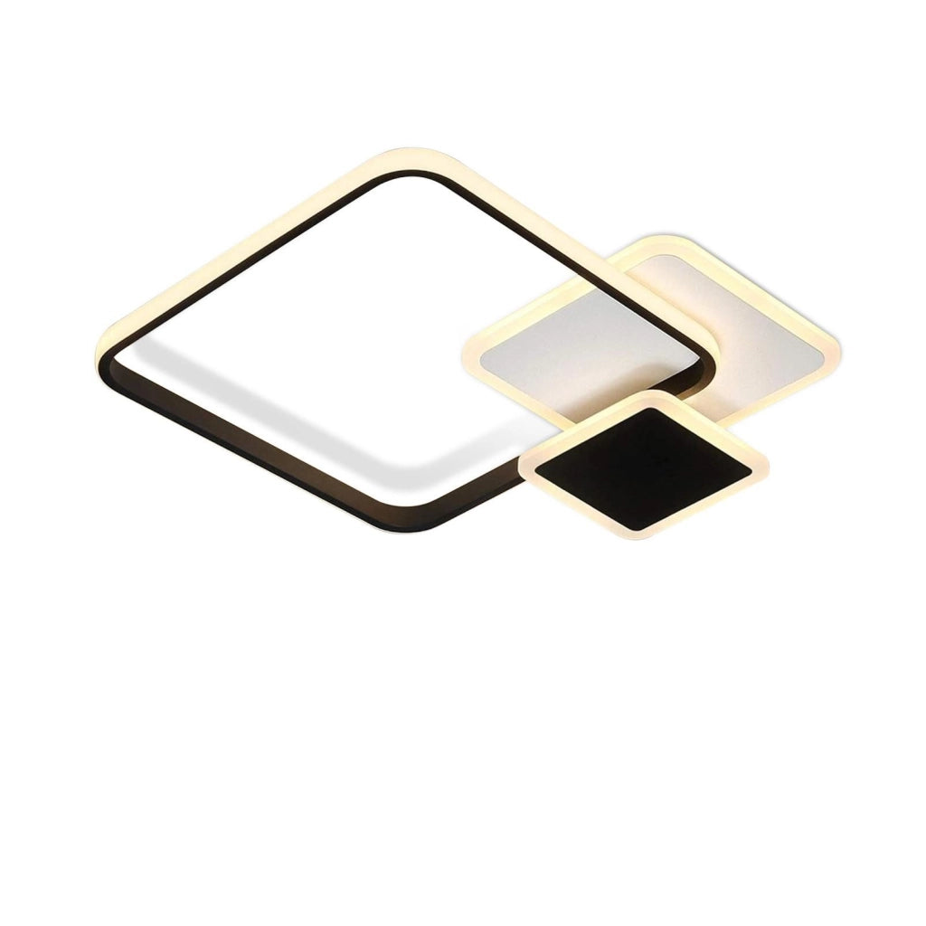 ZMH Lampada da soffitto LED moderna quadrata nera telecomando per ufficio corridoio