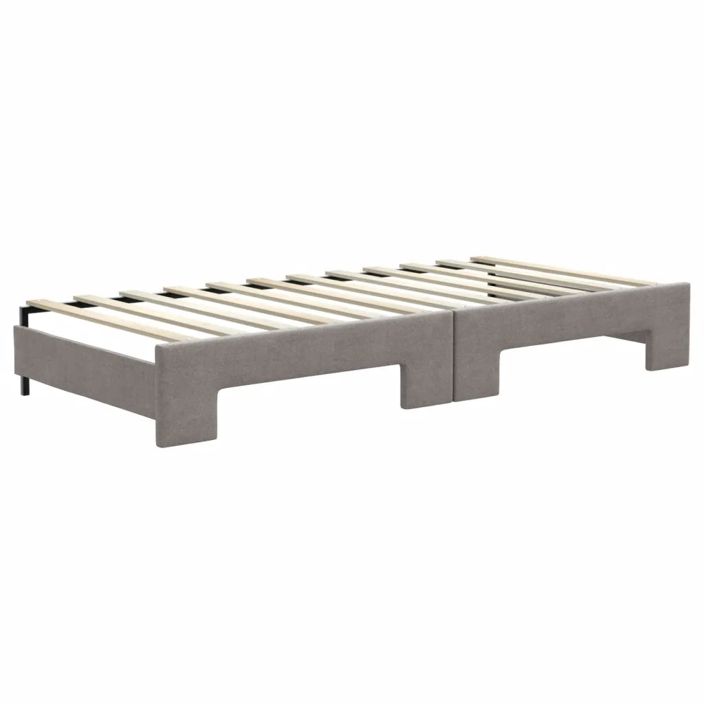Divano Letto Estraibile con Materassi Tortora 90x200 cm Tessuto 3196599