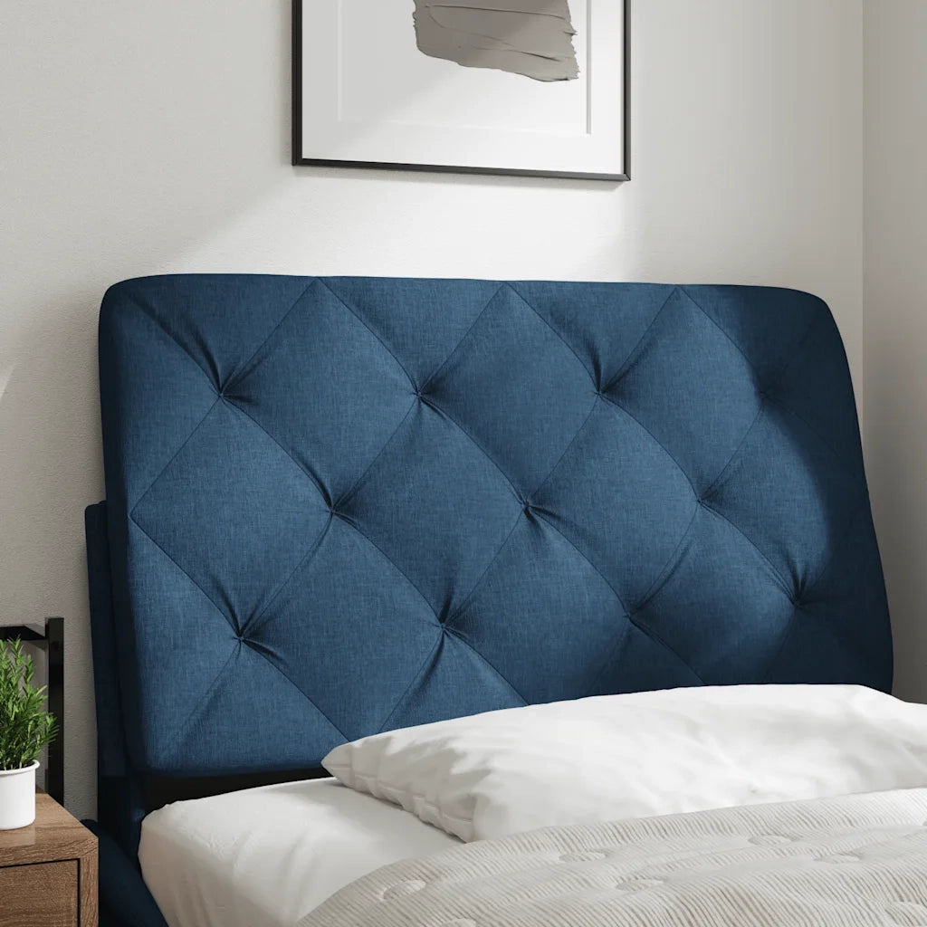 Coussin de tête de lit bleu 90 cm tissu