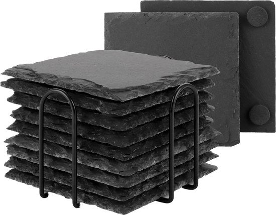Supporti di legno - Nero - 12 pezzi - 10 cm