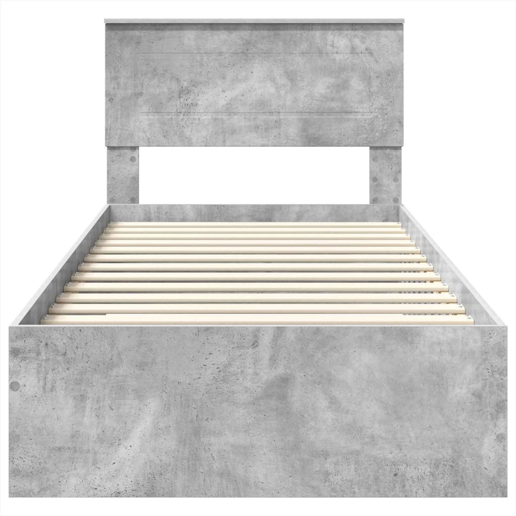 Struttura del letto Grigio Certo e Argento 75 x 190 cm