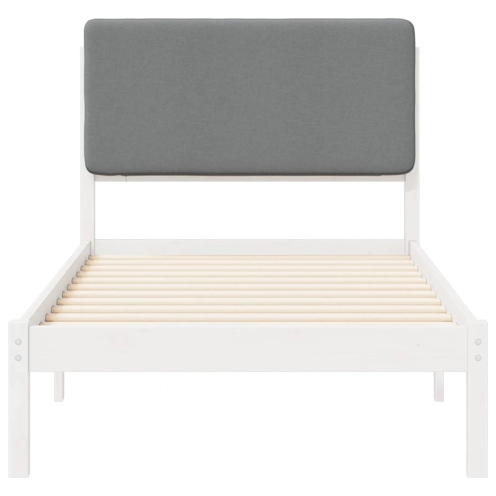 Letto con Testiera Rivestita Grigio chiaro 80 x 200 cm 877943