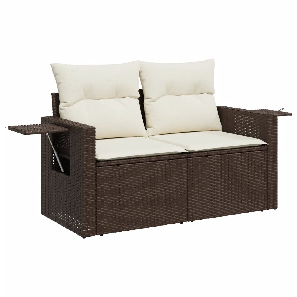 Set Divani da Giardino 9pz con Cuscini Marrone in Polyrattan 3268103