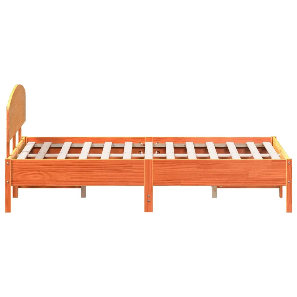 Letto da camera | Letto senza Materasso Marrone Cera 135x190 cm in Legno di Pino