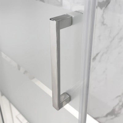 Box doccia angolare 70x70 cm con porta battente in cristallo serigrafato Ted