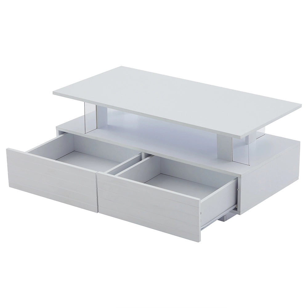 Tavolino-Xylo-Bianco LED Bluetooth doppio strato
