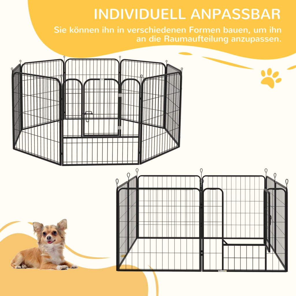 Recinto per cani 8 pannelli ¨C Minimal ¨C grigio 80 cm