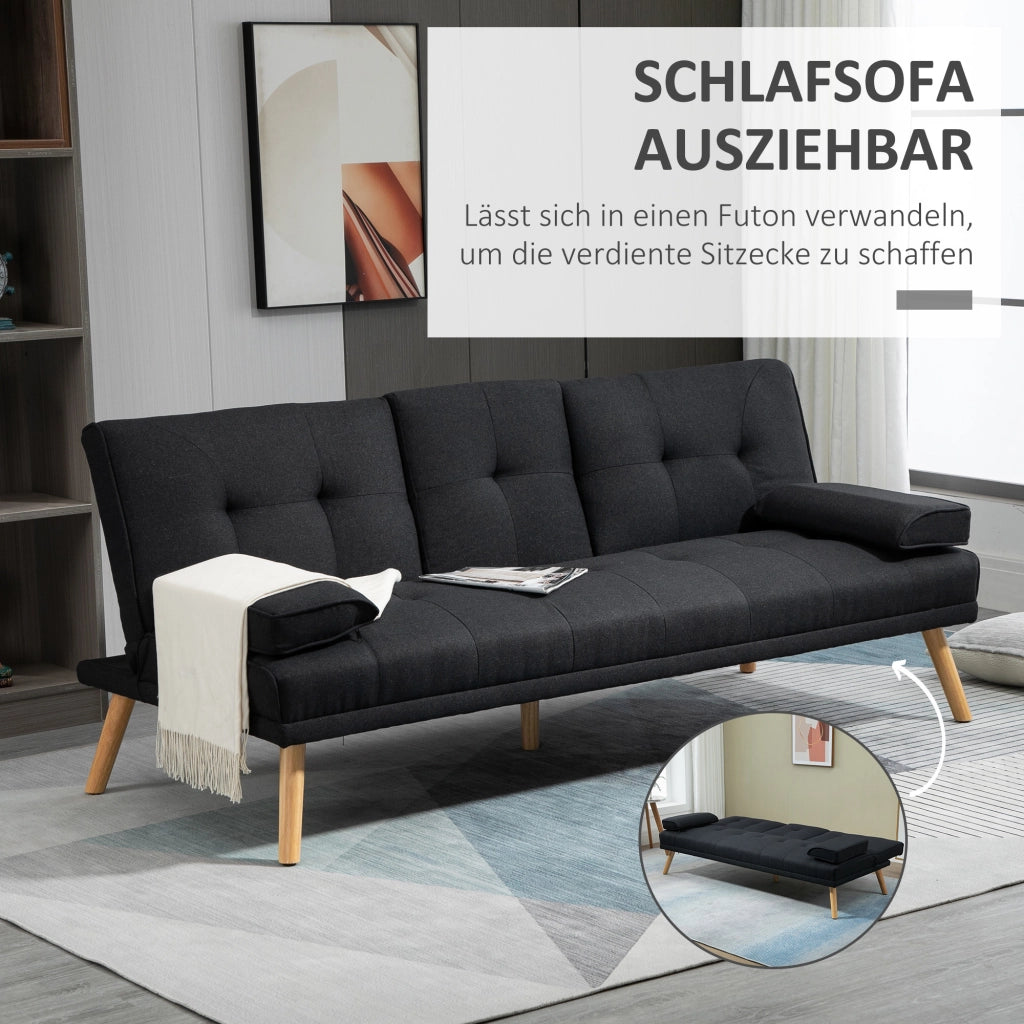 Divano letto ¨C Minimal ¨C 181x77x78 cm, nero