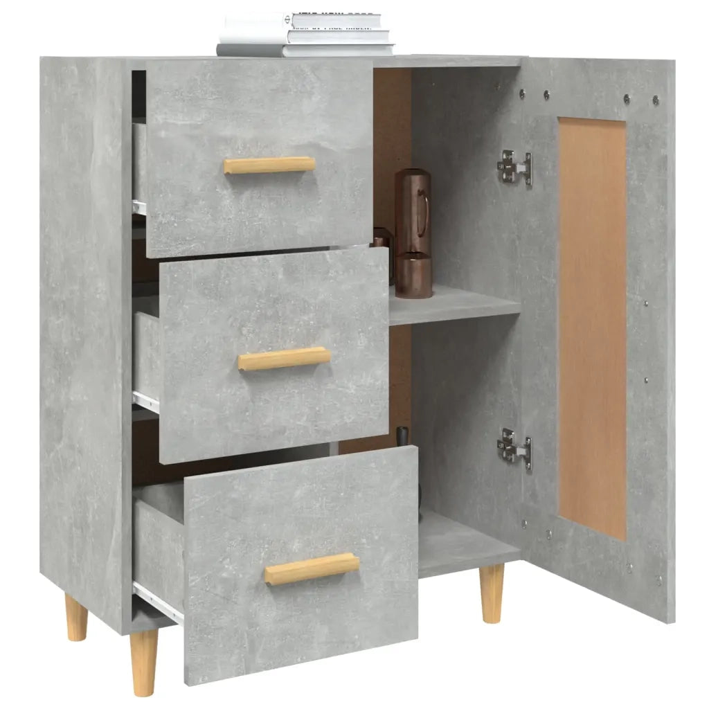 Credenza-Buffet-Armadio da cucina Grigio Cemento 69,5x34x90 cm in Legno Multistrato 438246