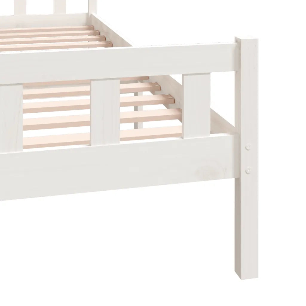 Giroletto-Struttura Letto Bianco in Legno Massello 160x200 cm 774839