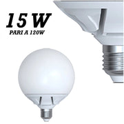 Trade Shop - Lampada Led 15w Watt E27 Bianco Caldo Freddo Sfera Opaca Globo -