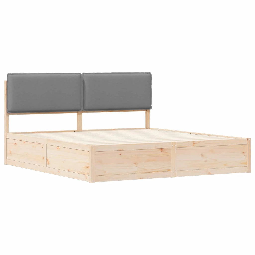 Letto con Testiera Rivestita Grigio chiaro 180 x 200 cm