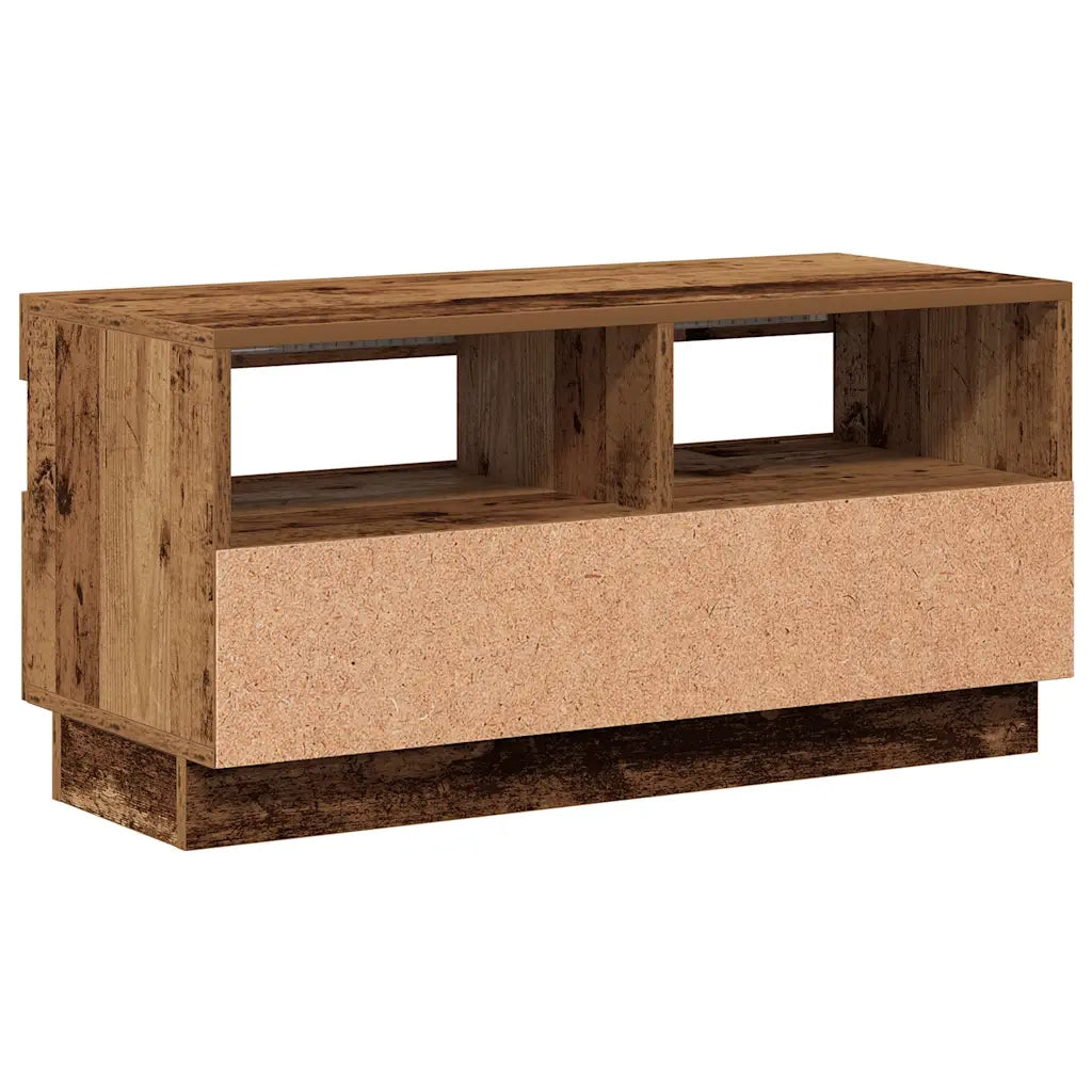 Mobile TV | Armadietto TV | Mobile Porta TV con LED Legno Antico 80x35x40 cm Multistrato