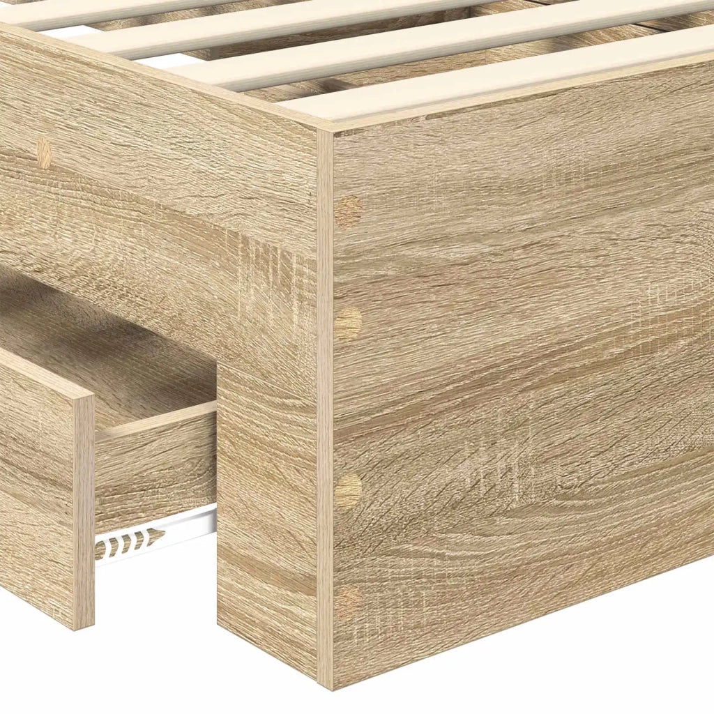 Struttura del letto Rovere Sonoma 90 x 200 cm Legno multistrato 3410942