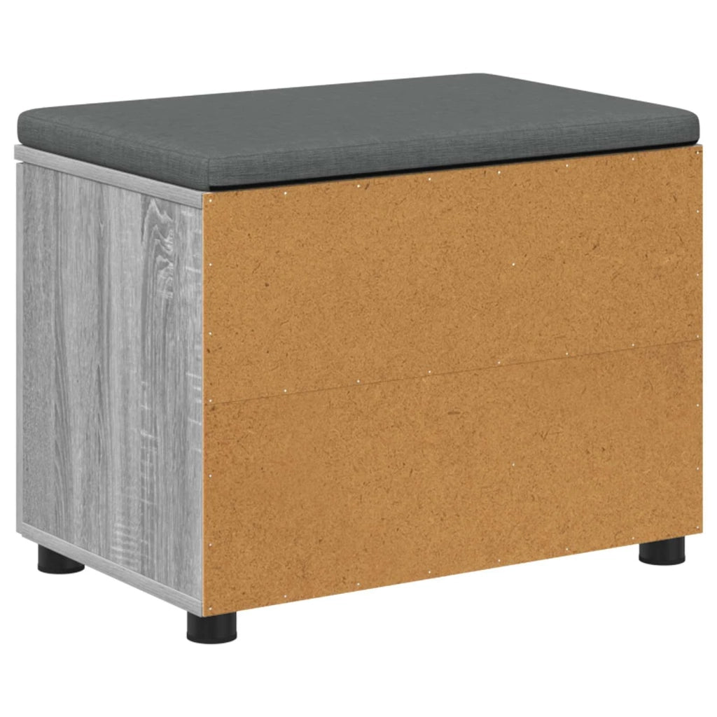 Panca per ingresso con cuscino Sonoma grigia 60 x 38 x 46 cm