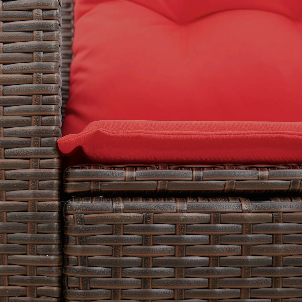 Divano da giardino con cuscini a 2 posti marrone in polyrattan 366237