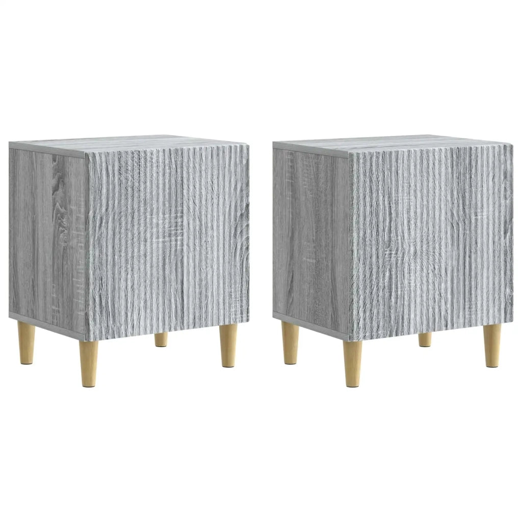 Set di 2 Comodini | Armadio da Notte | Mobiletto da notte Grigio Sonoma 43 x 34,5 x 50 cm