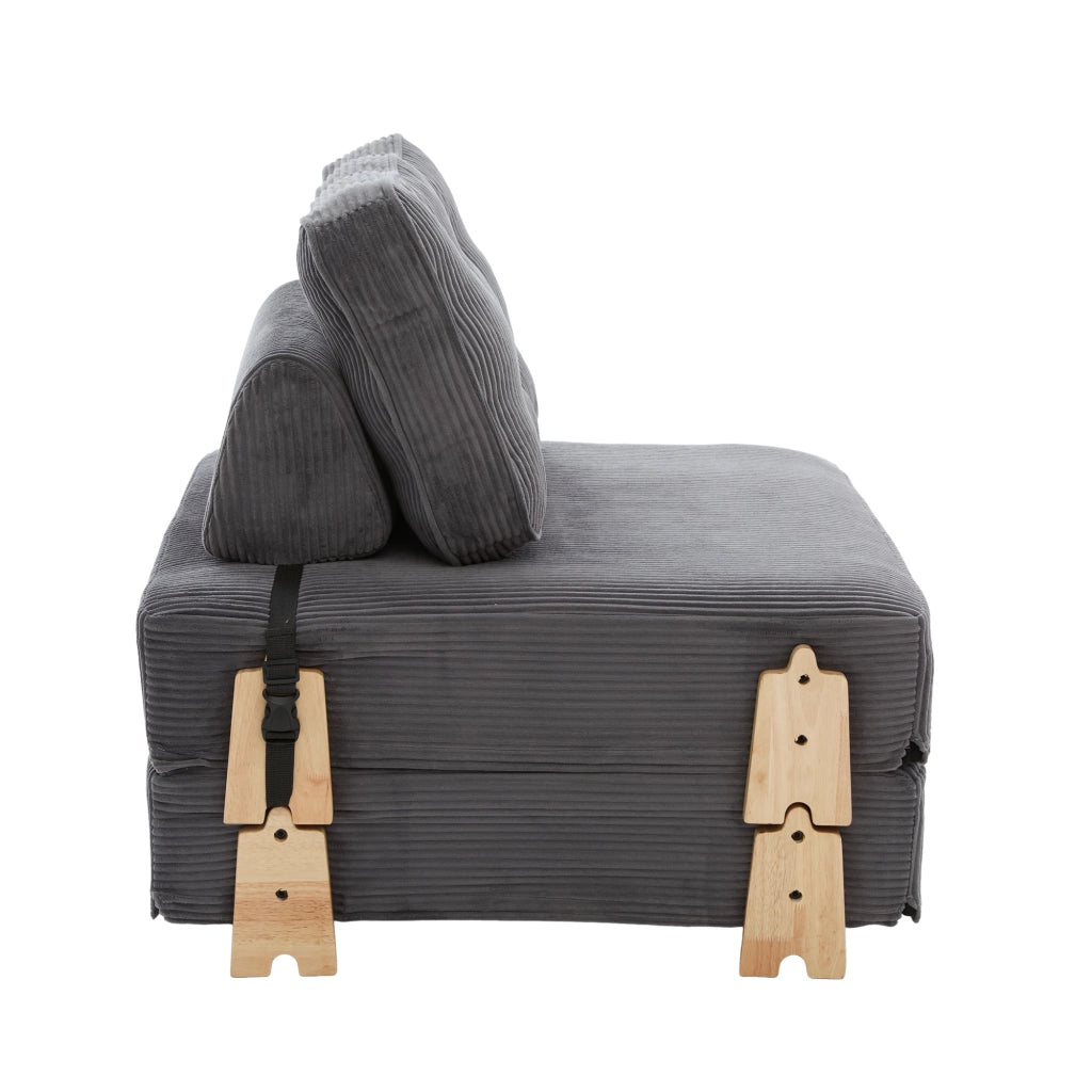 Divano letto 1 posto ¨C Minimal ¨C grigio cord legno 90cm