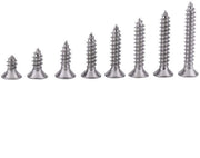 Viti Autoalimentanti 200 pezzi - Acciaio Inox 304 - Testa Piana - Testa Rotativa - Viti Autoalimentanti - Resistente all'Ossidazione