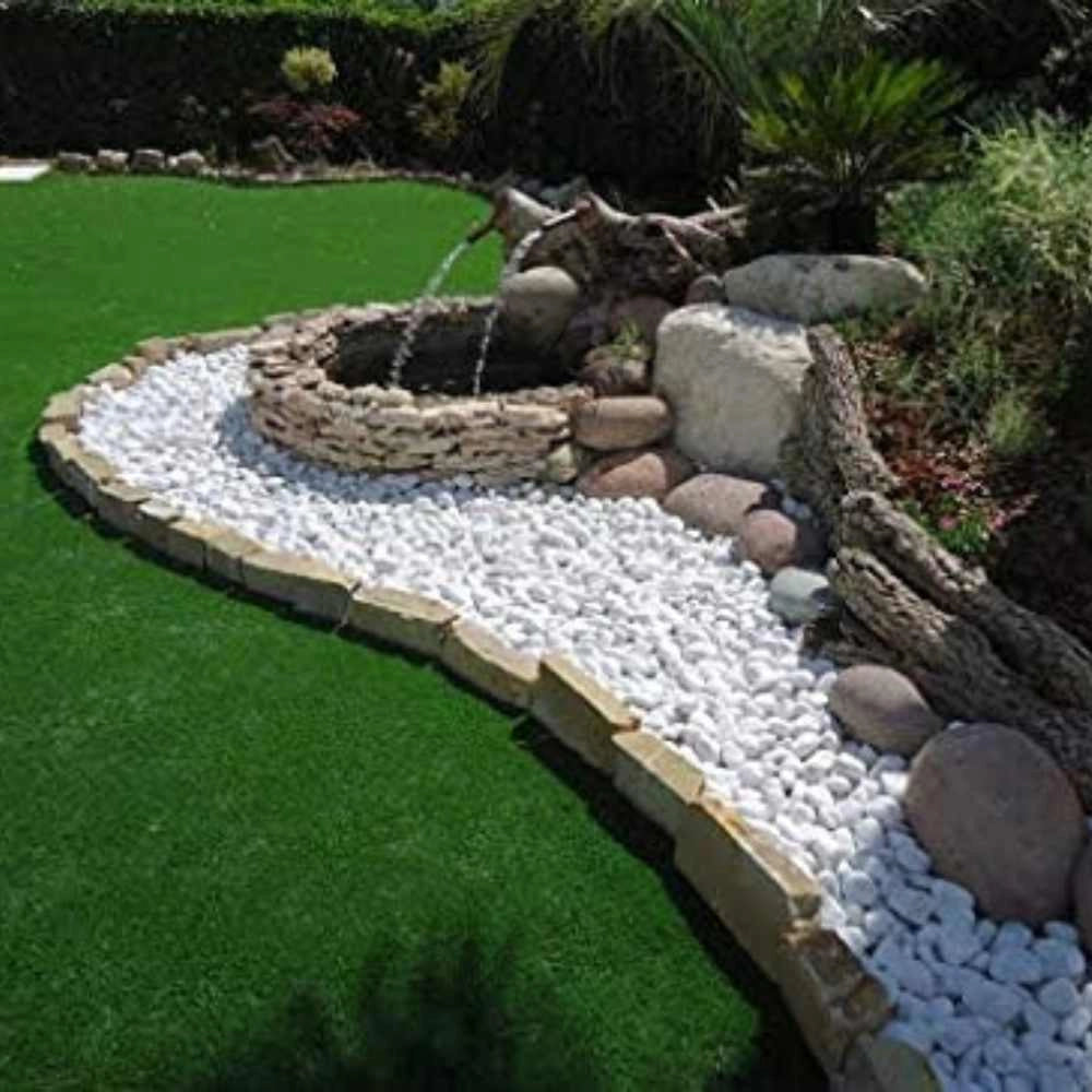 Ciottoli bianco valle d'itria pietre naturali decorativi giardini aiuole vasi *** misura 15/25, formato 25 kg, confez...