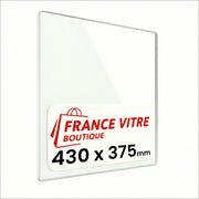 FIREPLACE - modello : damona - 430 x 375 x 4 mm - Vetro per stufa a legna - vetro camino di ricambio - vetro per caminetto resistente al fuoco - France Vitre