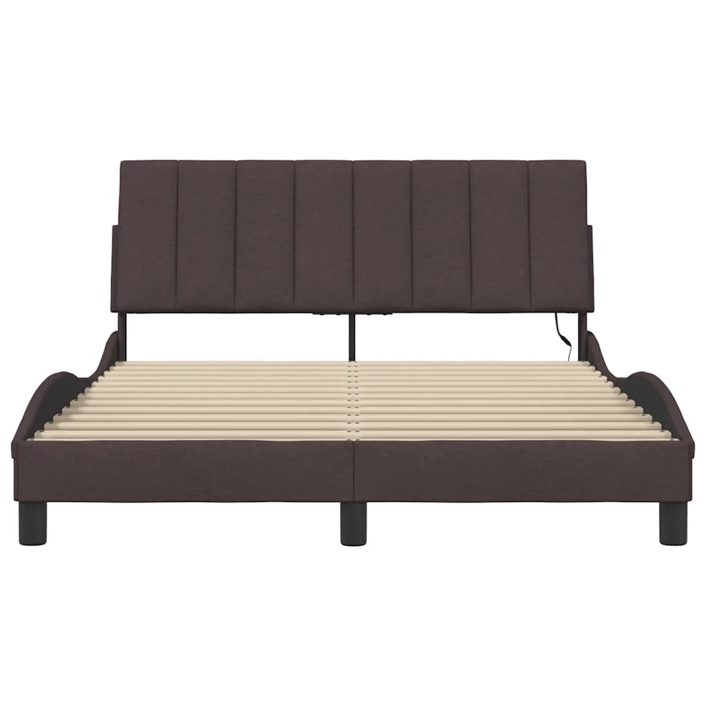 Giroletto senza Materasso Hanko Marrone Scuro 120x200 cm Tessuto 3310450